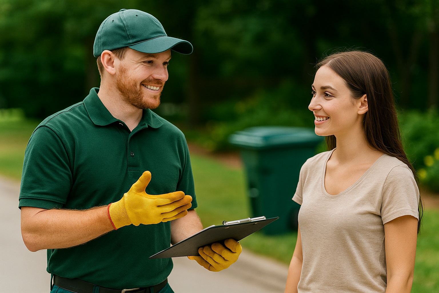 Technician helping a customer